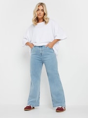 Yours Curve Blue Wide Leg Jeans - Image 2 of 5