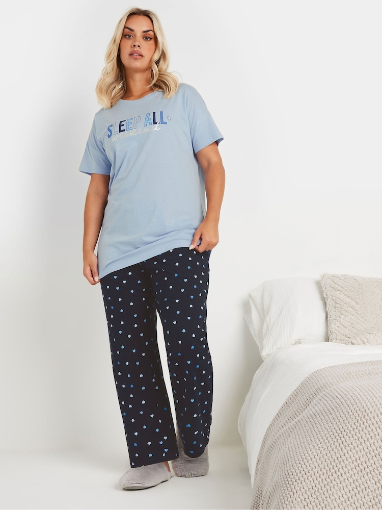 Conjunto de pijama de algodón 100 % con puños y diseño "Sleep All Weekend" de Yours Curve - Imagen 1 de 5 Conjunto de pijama de algodón 100 % con puños y diseño "Sleep All Weekend" de Yours Curve - Imagen 1 de 5