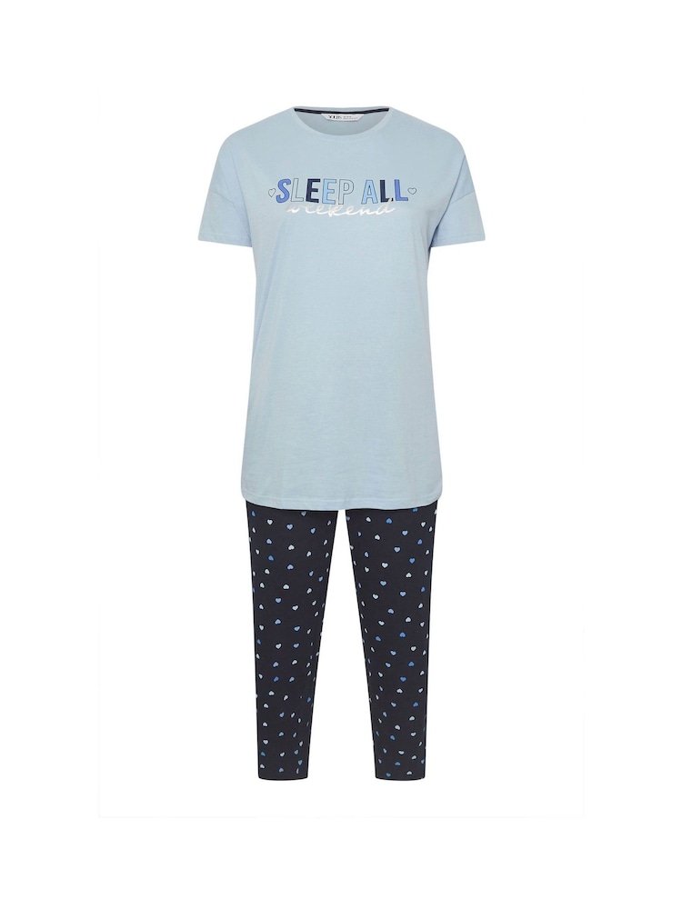 Conjunto de pijama de algodón 100 % con puños y diseño "Sleep All Weekend" de Yours Curve - Imagen 5 de 5 Conjunto de pijama de algodón 100 % con puños y diseño "Sleep All Weekend" de Yours Curve - Imagen 5 de 5
