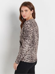 M&Co Leopard Print Wrap Top - Imagen 5 de 6
