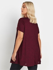 Yours Curve Red Swing Ribbed Top - Image 3 of 5