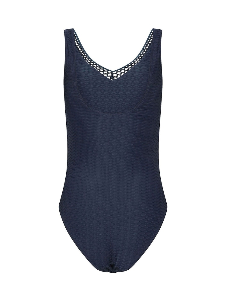 Long Tall Sally Blue Textured Ladder Swimsuit - Image 6 of 6 Long Tall Sally Blue Textured Ladder Swimsuit - Image 6 of 6