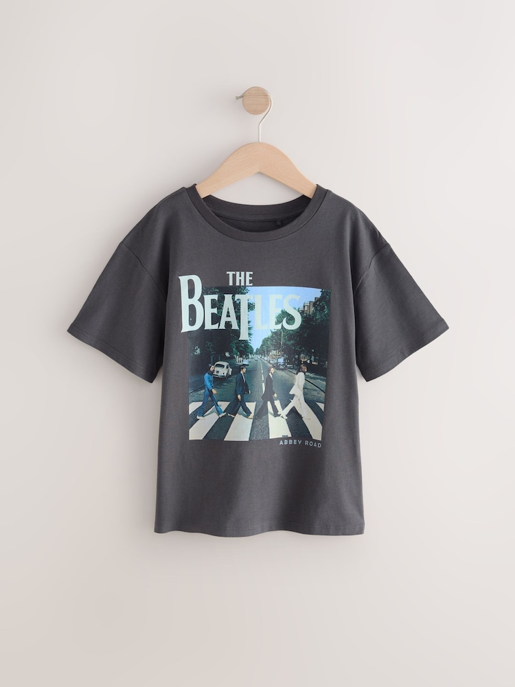 رمادي - تيشِرت واسع قطن 100% بطبعة The Beatles مُرخصة (3 - 16 سنة) - صورة 1 من 4