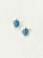 FatFace Teal Blue Turtle Studs - Image 1 of 2