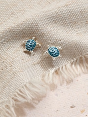 FatFace Teal Blue Turtle Studs - Image 2 of 2