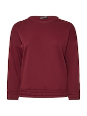 Yours Curve Burgundy Red Limited Collection Side Stripe Sweatshirt - Image 5 of 5