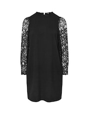Yours Curve Black Lace Sleeve Dress - Image 9 of 9