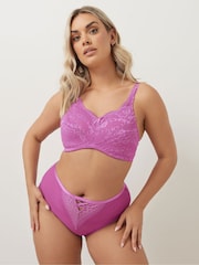 Yours Curve Pink Lace Total Support Bra - Image 2 of 10