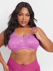 Yours Curve Pink Lace Total Support Bra - Image 5 of 10