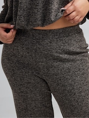 Yours Curve Grey Limited Textured Ribbed Wide Leg Trousers - Image 4 of 4