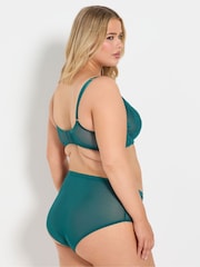 Yours Curve Green Lace Underwired Plunge Bra - Image 2 of 7