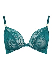 Yours Curve Green Lace Underwired Plunge Bra - Image 6 of 7