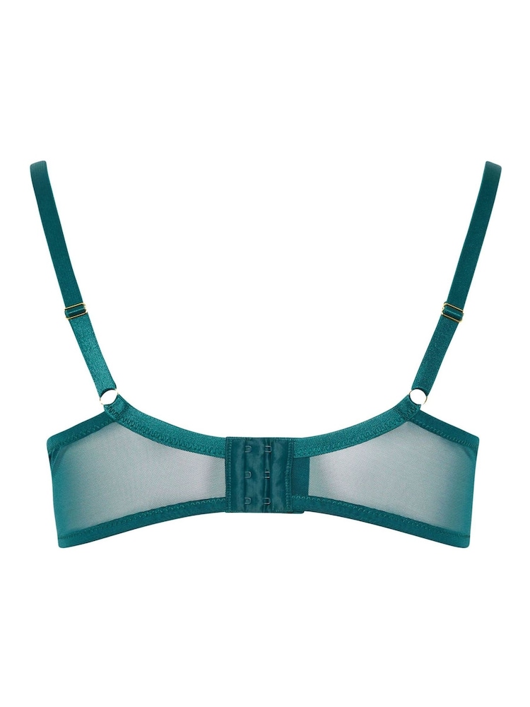 Yours Curve Green Lace Underwired Plunge Bra - Image 7 of 7