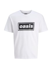 JACK & JONES White Oasis Graphic Print 100% Cotton T-Shirt - Image 1 of 1