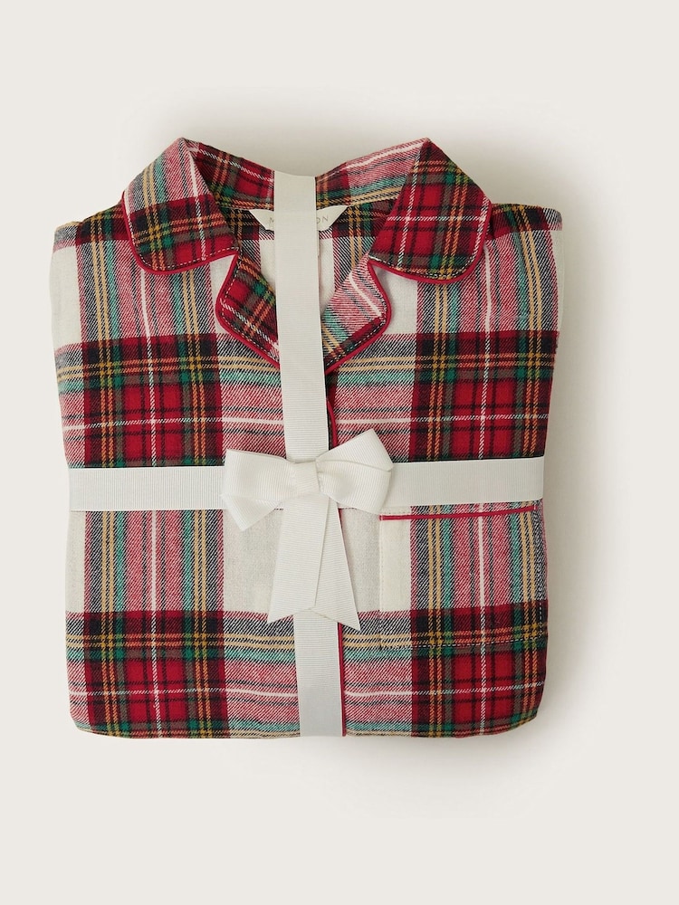 Monsoon Red 100% Cotton Tartan Print Long Pyjamas Set - Image 4 of 4 Monsoon Red 100% Cotton Tartan Print Long Pyjamas Set - Image 4 of 4
