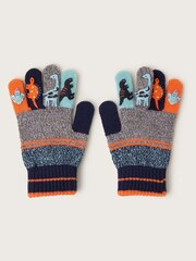 Monsoon Grey Dinosaur Knit Gloves - Image 1 of 3