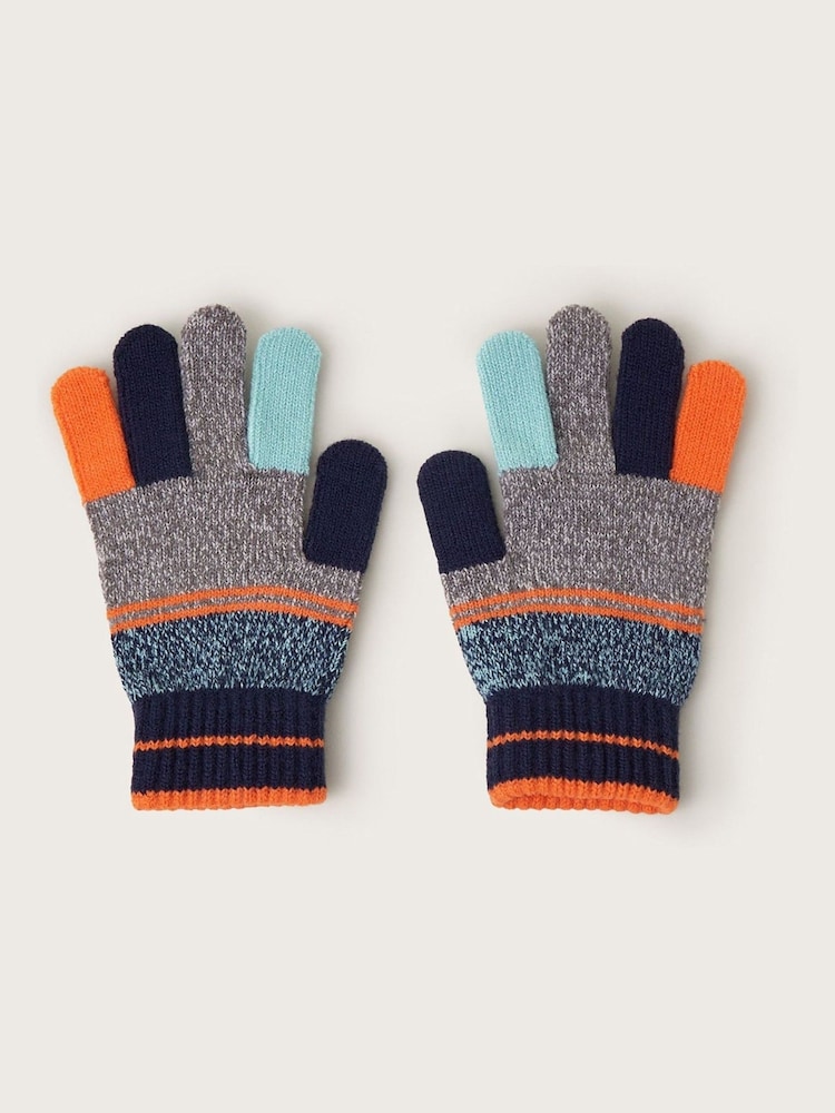 Monsoon Grey Dinosaur Knit Gloves - Image 2 of 3