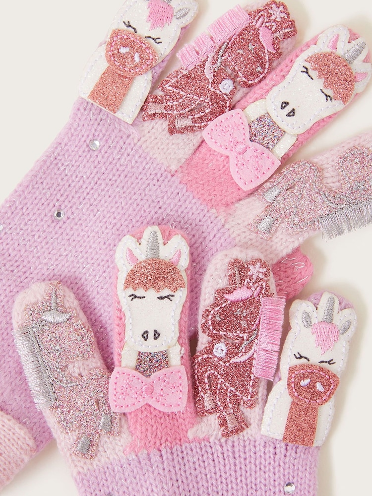 Monsoon Purple Sparkle Unicorn Novelty Gloves - Image 2 of 2 Monsoon Purple Sparkle Unicorn Novelty Gloves - Image 2 of 2