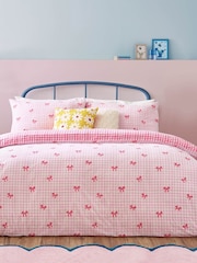 heya home Pink Gingham Bows Duvet Set - Image 1 of 3