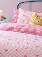 heya home Pink Gingham Bows Duvet Set - Image 3 of 3