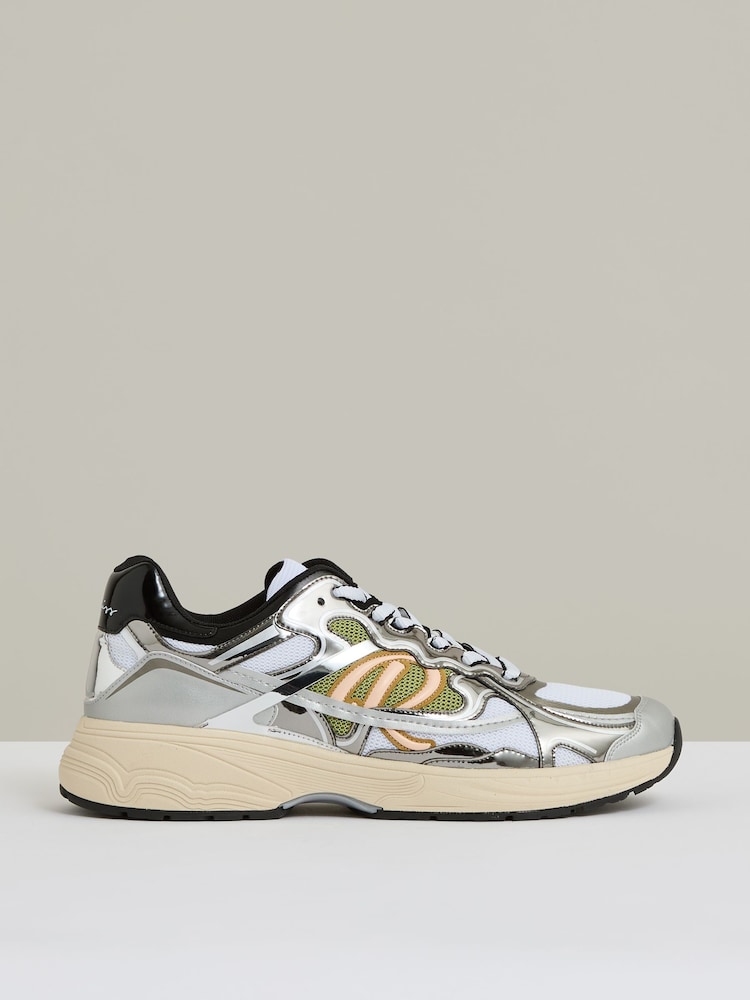 Reiss Gunmetal/Black Volt Overlay Logo Running Trainers - Image 1 of 5