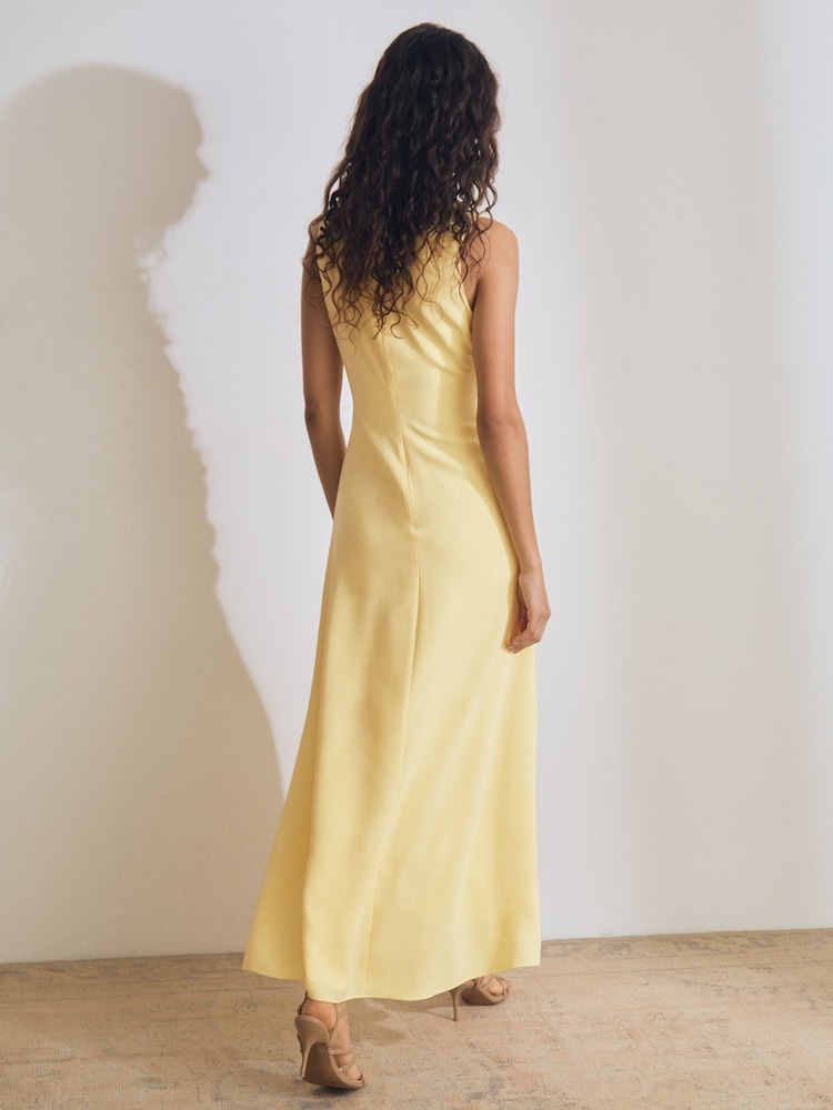 Buy Reiss Yellow Elizabeth Atelier Embellished Shoulder Maxi Dress