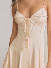 Reiss Neutral Virginia Atelier Corset Midi Dress - Image 5 of 8