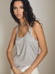 Reiss Silver Branden Atelier Scoop-Neck Vest - Image 1 of 6
