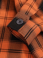 Reiss Papaya Orange/Black McLaren F1 Team Check Logo Overshirt - Image 8 of 9