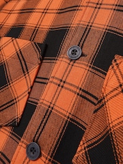 Reiss Papaya Orange/Black McLaren F1 Team Check Logo Overshirt - Image 9 of 9