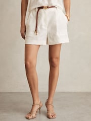Reiss White Ashby Linen Shorts - Image 3 of 6