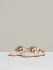 Off White - Reiss Ella Leather Buckled Slip-On Sandals - Image 4 of 5