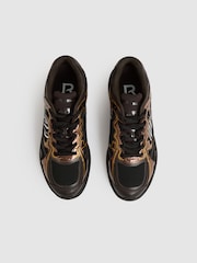 Reiss Electric Brown Volt Overlay Logo Running Trainers - Image 4 of 5