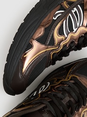 Reiss Electric Brown Volt Overlay Logo Running Trainers - Image 5 of 5