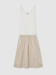 Reiss Ivory/Neutral Wren Layered Sleeveless Midi Dress - Image 2 of 5