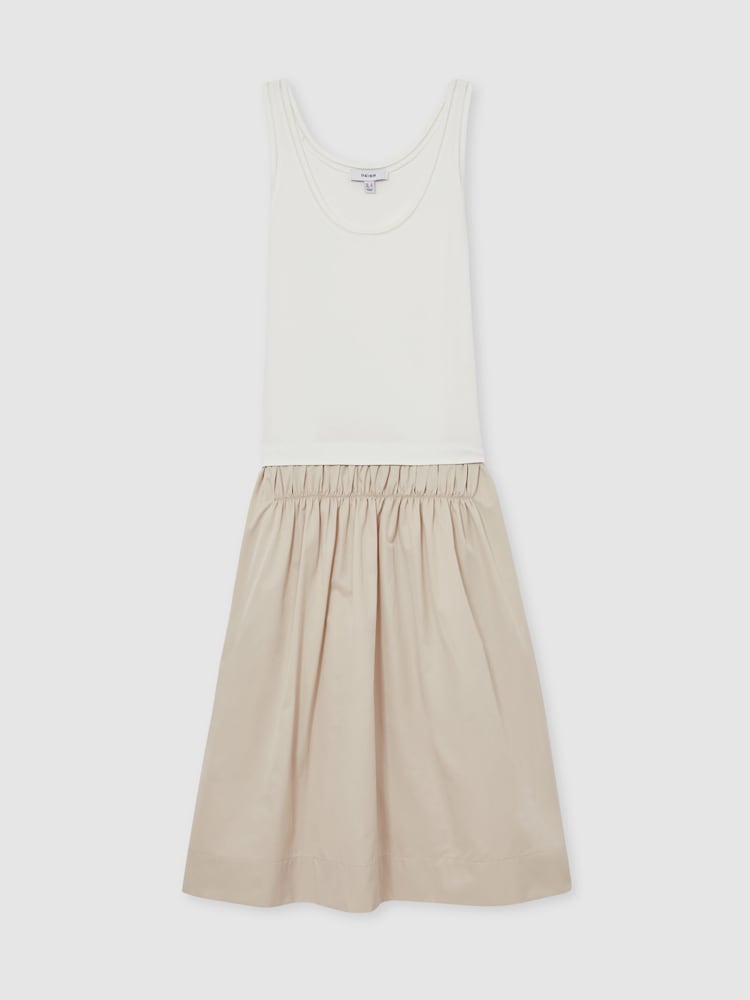 Reiss Ivory/Neutral Wren Layered Sleeveless Midi Dress - Image 2 of 5
