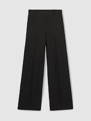 Reiss Black Daria Atelier Crepe Wide Leg Stitch Trousers - Image 2 of 7