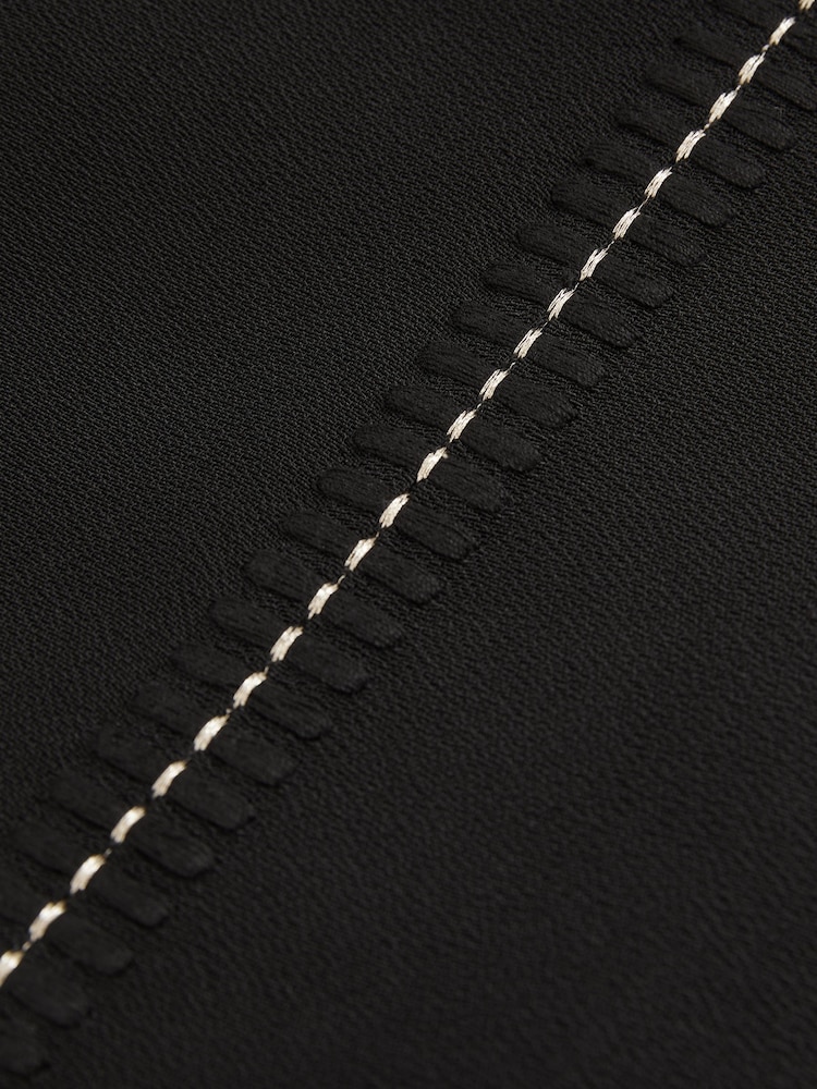 Reiss Black Daria Atelier Crepe Wide Leg Stitch Trousers - Image 7 of 7 Reiss Black Daria Atelier Crepe Wide Leg Stitch Trousers - Image 7 of 7