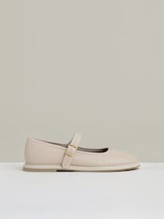 Off White - Reiss Nicole Leather Mary-Jane Shoes - Image 1 of 5