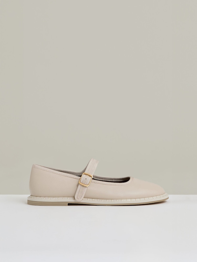 Off White - Reiss Nicole usnjeni čevlji Mary-Jane - Slika 1 iz 5 Off White - Reiss Nicole usnjeni čevlji Mary-Jane - Slika 1 iz 5