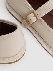 Off White - Reiss Nicole Leather Mary-Jane Shoes - Image 5 of 5