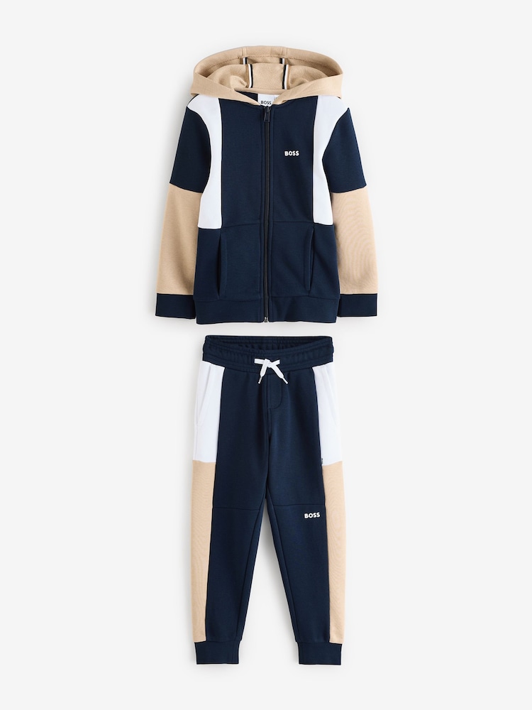 BOSS Logo Colourblock Zip-Up Hoodie And Joggers Set - Bild 1 von 14 BOSS Logo Colourblock Zip-Up Hoodie And Joggers Set - Bild 1 von 14