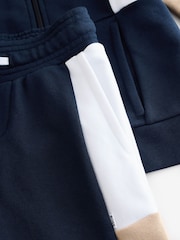 BOSS Blue Logo Colourblock Zip-Up Hoodie And Joggers Set - Image 12 of 14