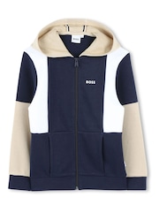 BOSS Blue Logo Colourblock Zip-Up Hoodie And Joggers Set - Image 8 of 14
