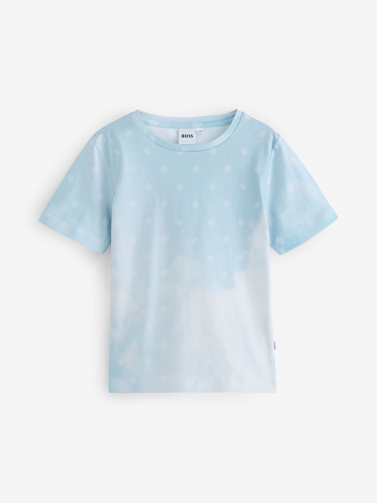 BOSS Blue 100% Cotton Short Sleeve Graphic T-Shirt - Image 1 of 5