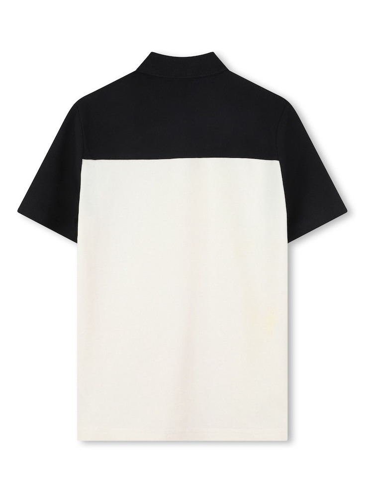 BOSS Natural Colour Block Short Sleeve Polo Shirt - Image 2 of 2 BOSS Natural Colour Block Short Sleeve Polo Shirt - Image 2 of 2