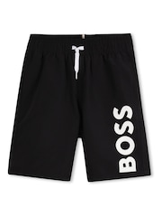 BOSS Black Vertical Logo Swim Shorts - Image 1 of 2