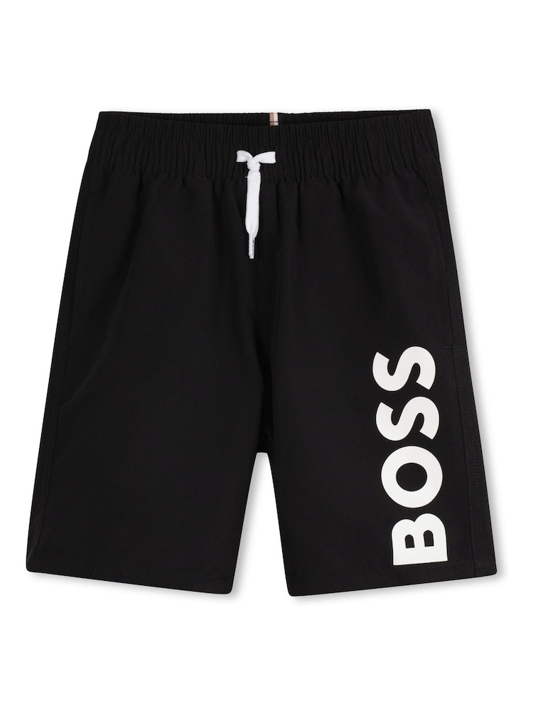 BOSS Black Vertical Logo Swim Shorts - Image 1 of 2