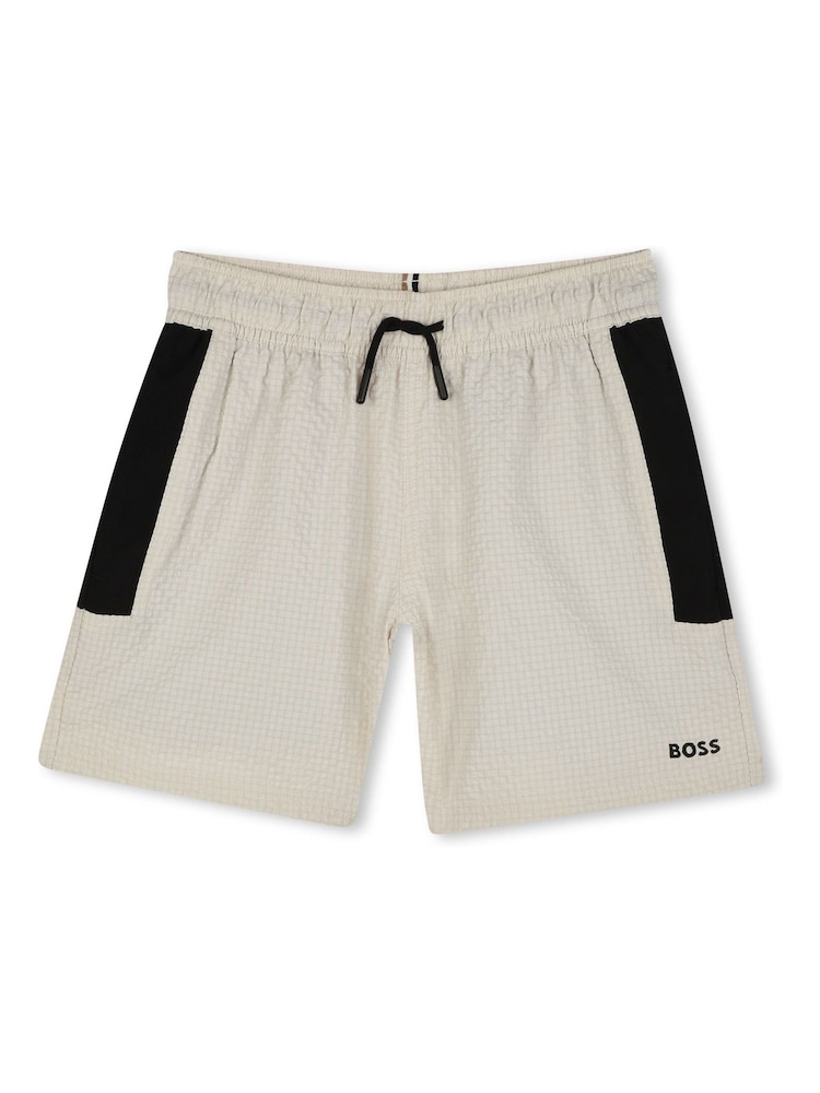 BOSS Natural Small Logo Swim Shorts - Image 1 of 2