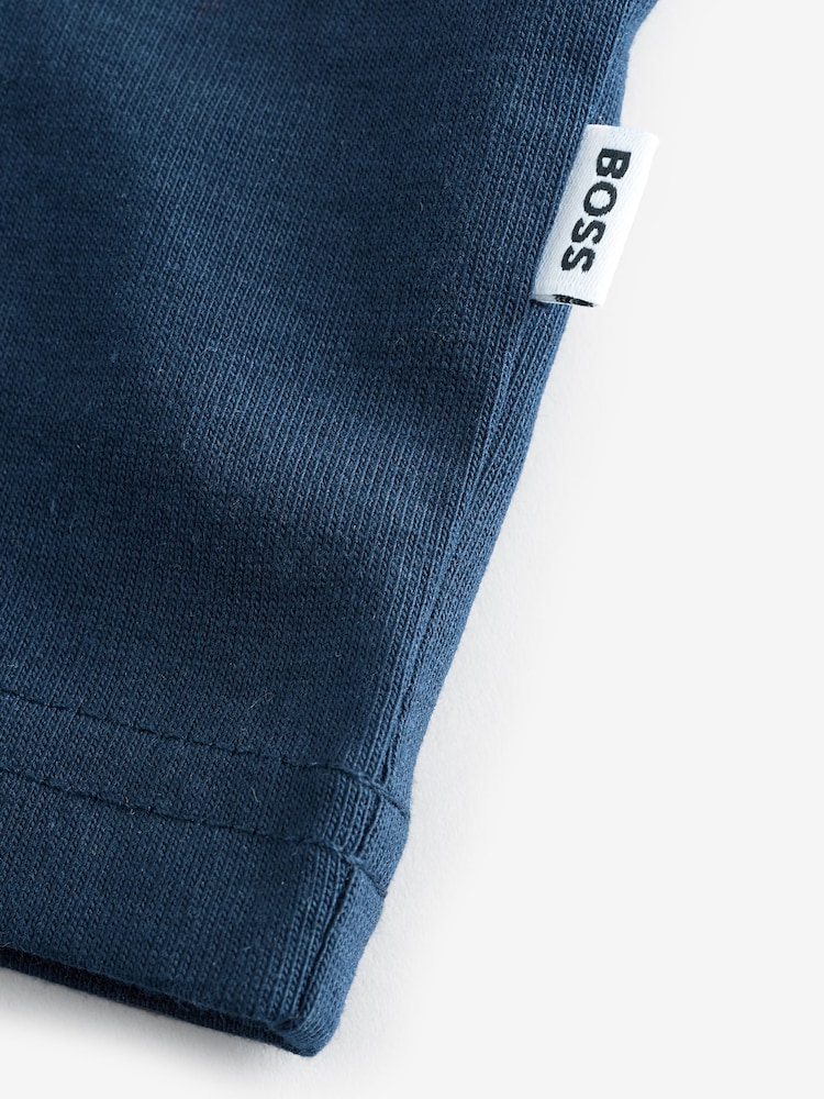 BOSS Blue Colourblock Chest Logo Short Sleeve T-Shirt - Image 5 of 5